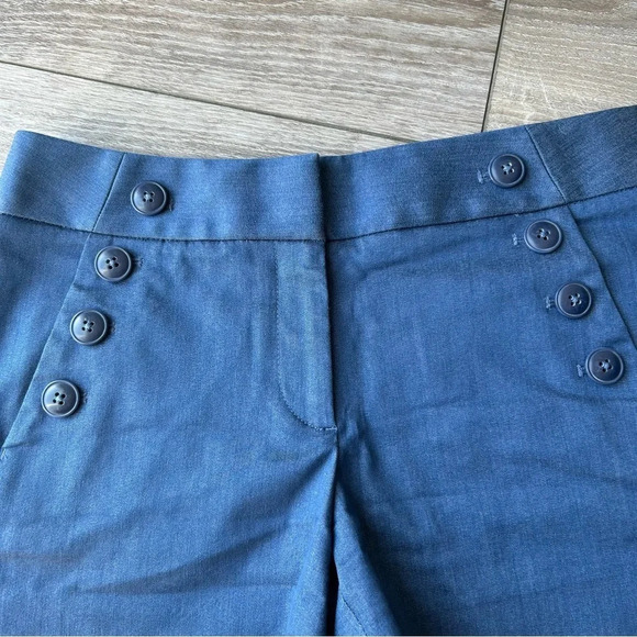Ann Taylor Flat Front Blue Stretch Shorts - Picture 4 of 11